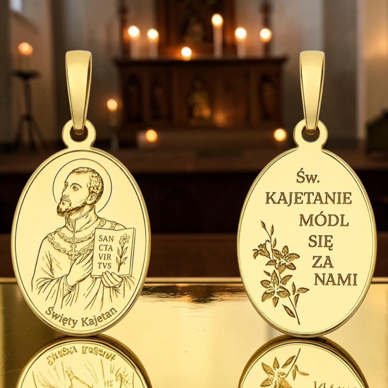Medalik Ag 925 pozłacany Św. Kajetan MDC134G