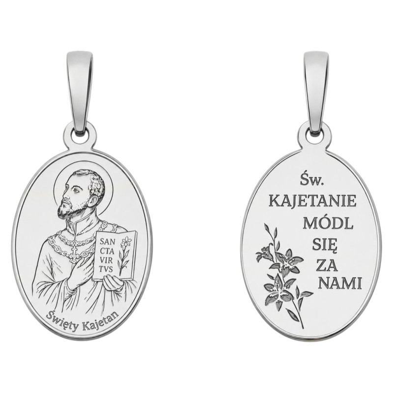 Medalik Ag 925 rodowany Św. Kajetan MDC134R
