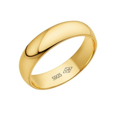 Obrączka srebrna pozłacana Ag925 5,0 mm IM014OBG_5
