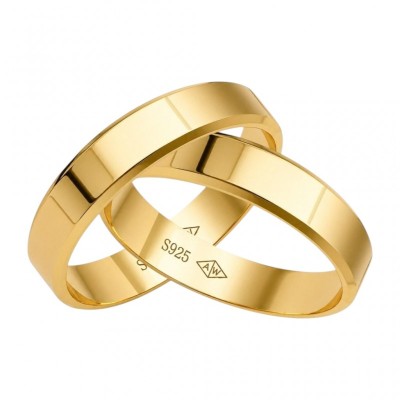 Obrączka srebrna pozłacana Ag925 5,0 mm IM012OBG_5