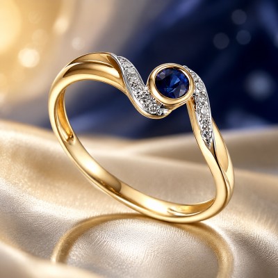Złoty pierścionek Au 585 SZAFIR 0,13 ct