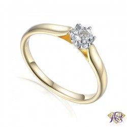Złoty pierścionek z diamentami R83527YW