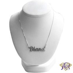 Naszyjnik srebrny rodowany Diana