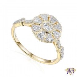 Złoty pierścionek z diamentami R48534Y
