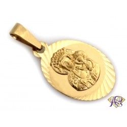 Medalik złoty z Matką Boską Częstochowską