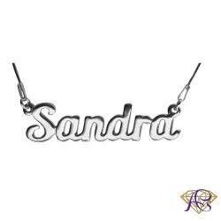 Naszyjnik srebrny rodowany Sandra