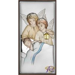 Obrazek srebrny Aniołki  nad dzieciątkiem DS63CC