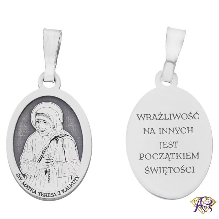 Srebrny medalik Ag 925 Św. Matka Teresa z Kalkuty