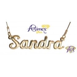 Naszyjnik srebrny złocony z imieniem SANDRA