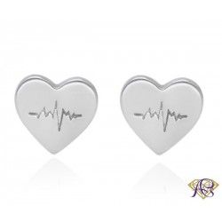 Kolczyki srebrne Ag 925 rodowane serce KS0206023R