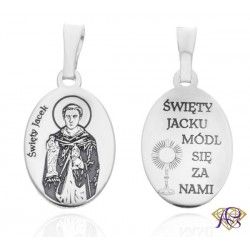 Srebrny medalik Ag 925 rodowany Św. Jacek MDC086