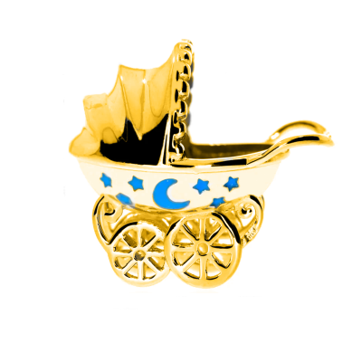 Wózek srebrny Ag 925 Pozłacany W01BG