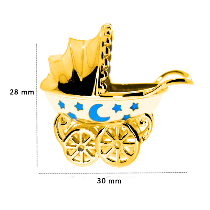 Wózek srebrny Ag 925 Pozłacany W01BG