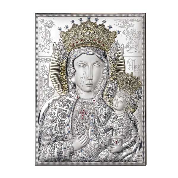 Srebrny obraz Matka Boska Częstochowska18045 6L