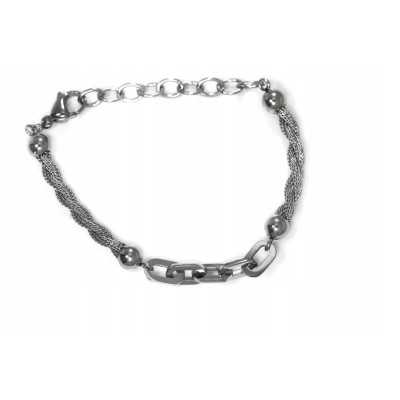 Bransoleta stalowa 316L na skręconym pasku