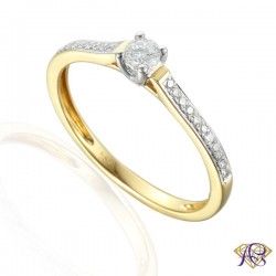 Złoty pierścionek z brylantami R42046