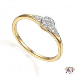 Złoty pierścionek z brylantami R73497Y