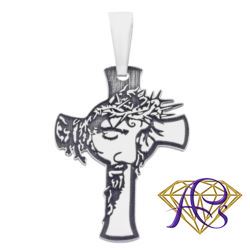 Srebrny wisiorek krzyżyk Ag 925 z Jezusem KC011