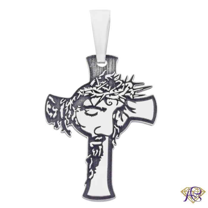 Srebrny wisiorek krzyżyk Ag 925 z Jezusem KC011
