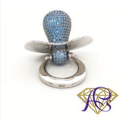Smoczek srebrny Ag 925 z cyrkoniami Sapphire Blue