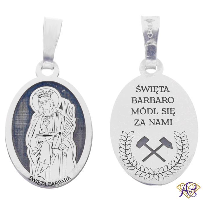 Srebrny medalik Ag 925. Św. Barbara MDC036R