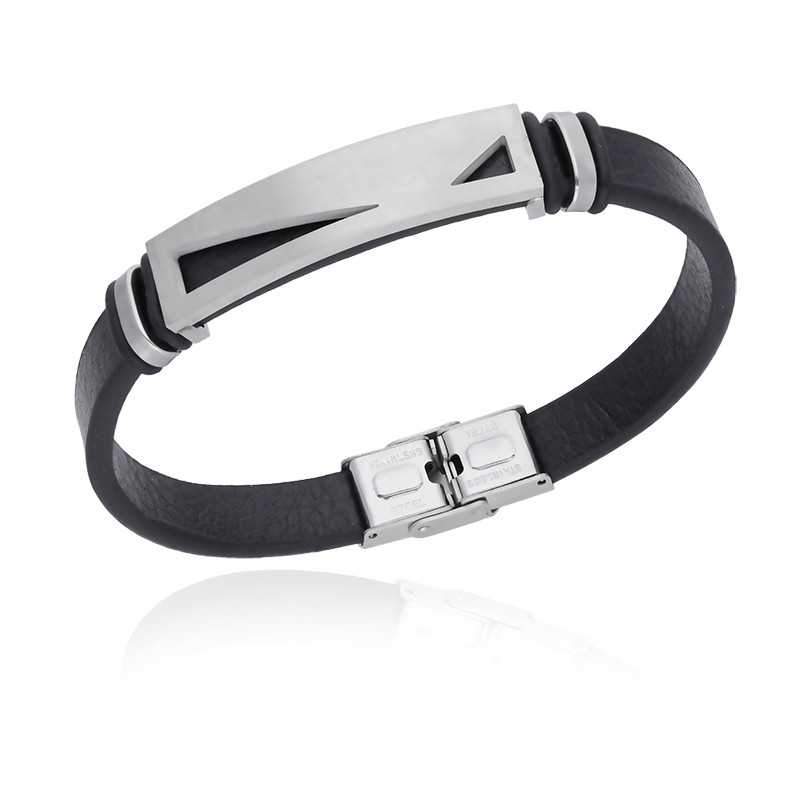 Bransoleta stalowa 316L skórzana IM0130922BS
