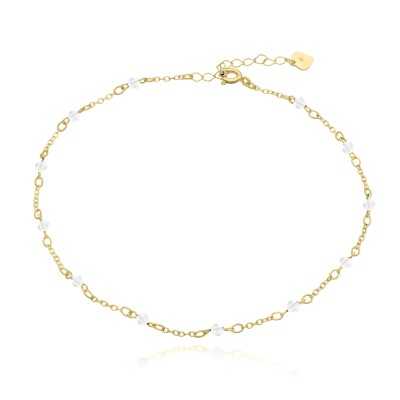 Bransoletka na noge Ag 925 z kryształkami BRN07G