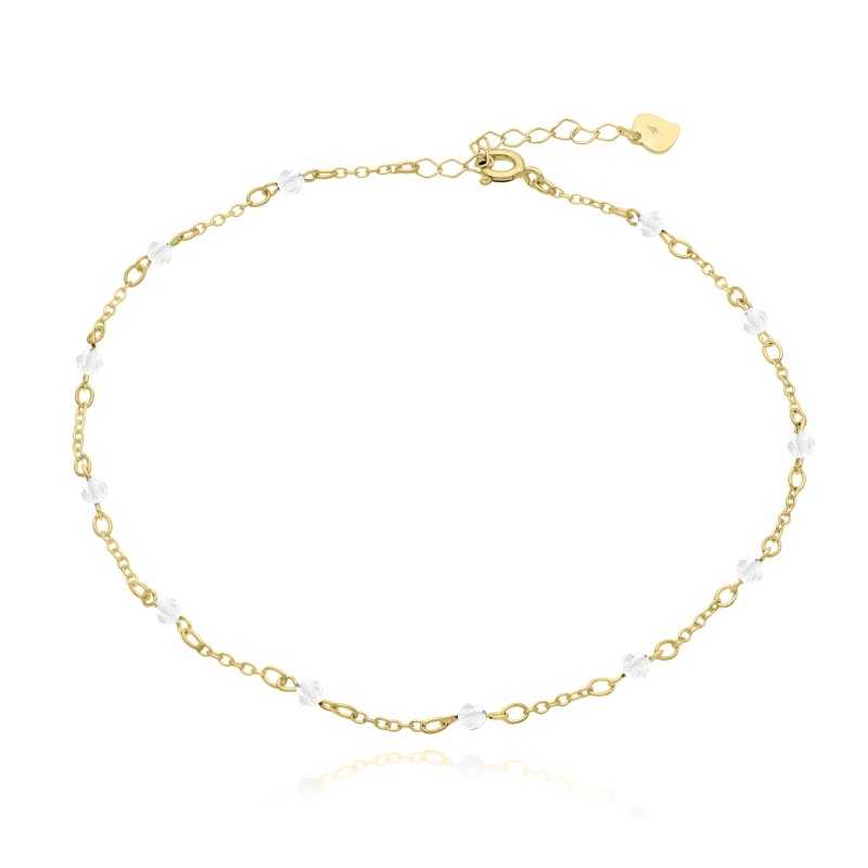 Bransoletka na noge Ag 925 z kryształkami BRN07G