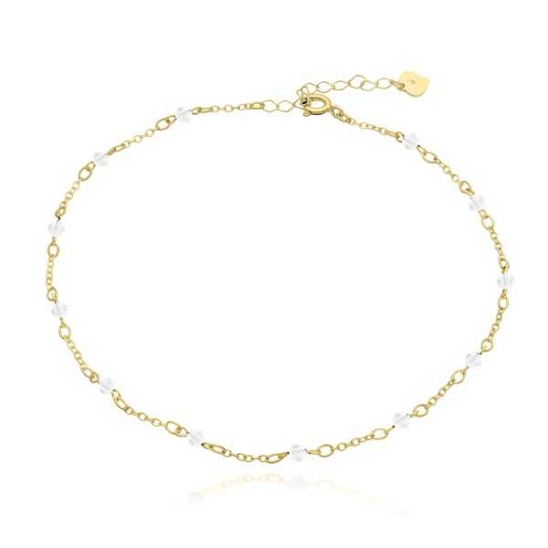 Bransoletka na noge Ag 925 z kryształkami BRN07G