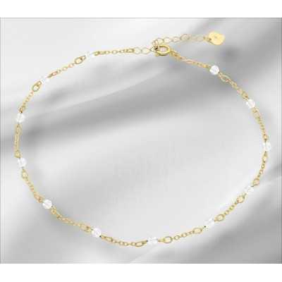 Bransoletka na noge Ag 925 z kryształkami BRN07G