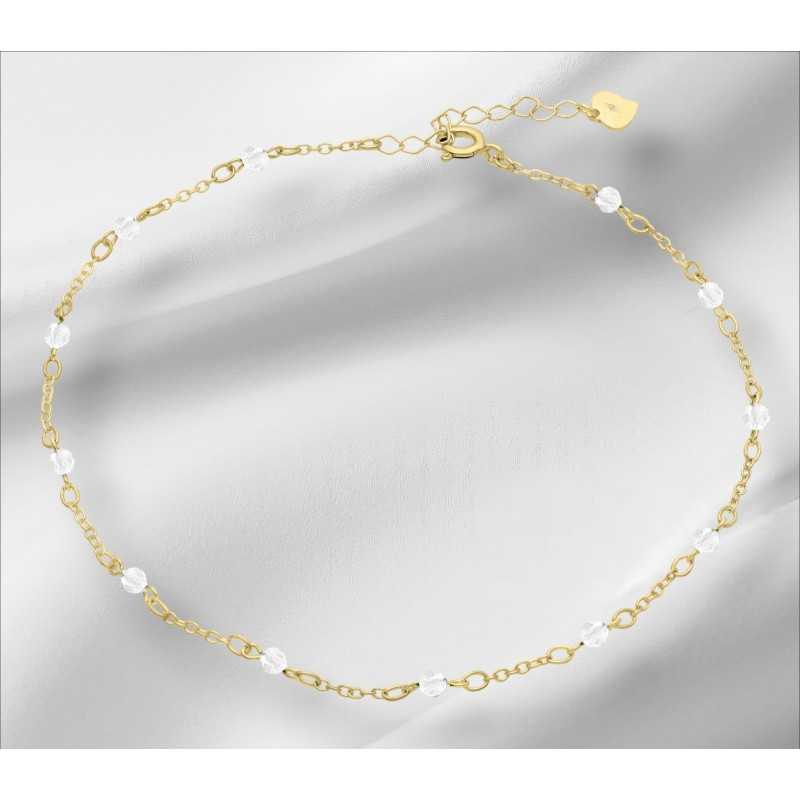 Bransoletka na noge Ag 925 z kryształkami BRN07G