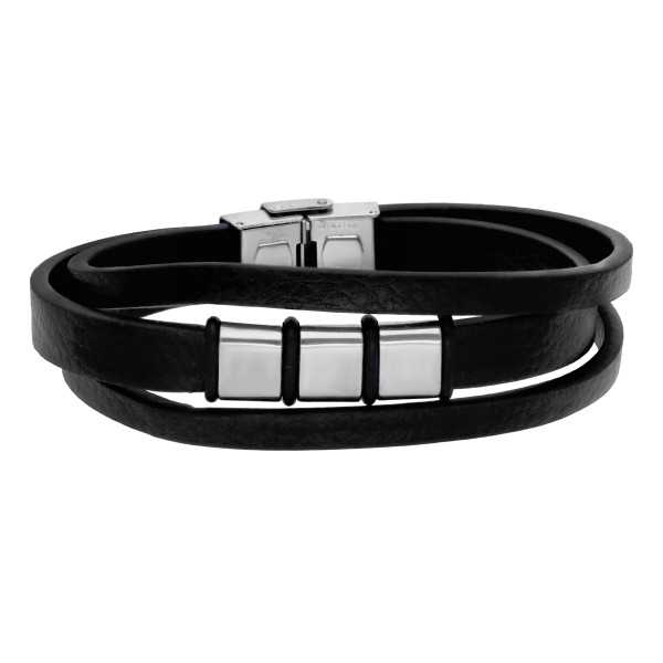 Bransoleta stalowa 316L skórzana IMS0191023BS
