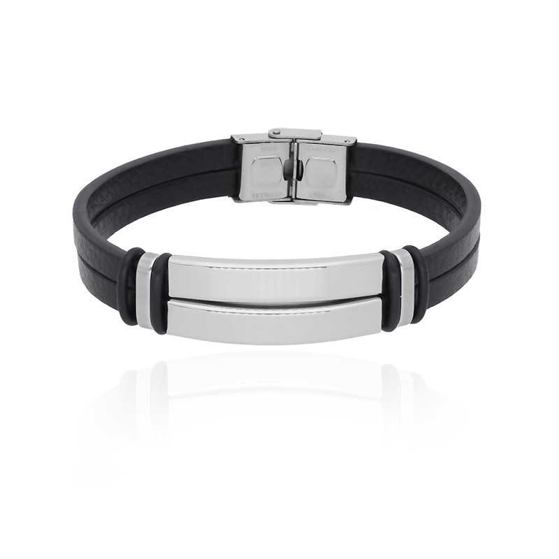 Bransoleta stalowa 316L skórzana IM0230922BS