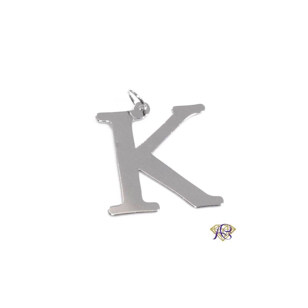 Wisior litera K srebro rodowane