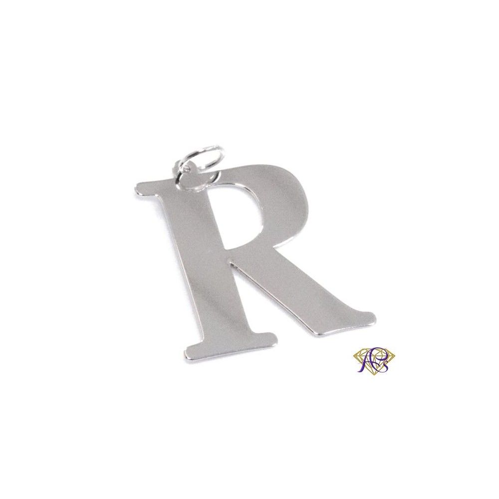 Wisior litera R srebro rodowane