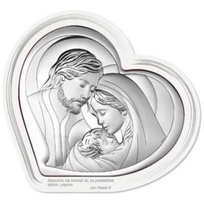 Obrazek Srebrny Święta Rodzina Serce 6432F