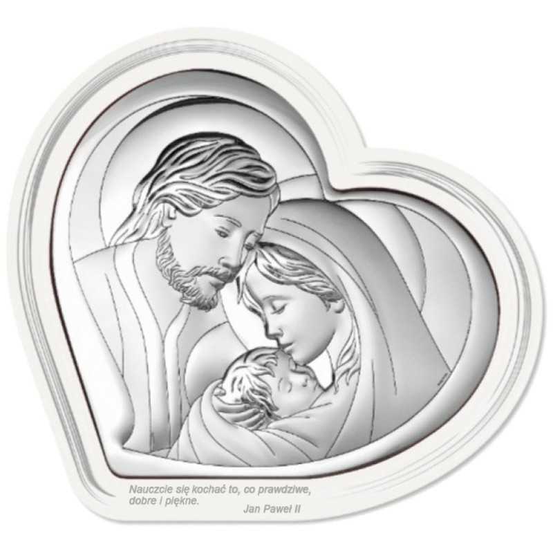 Obrazek Srebrny Święta Rodzina Serce 6432F