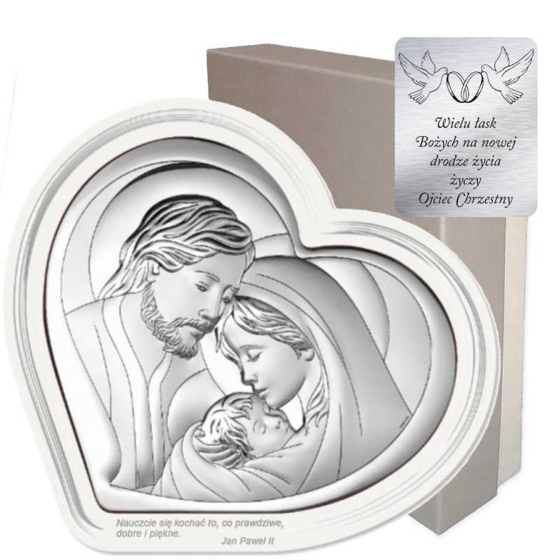 Obrazek Srebrny Święta Rodzina Serce 6432F