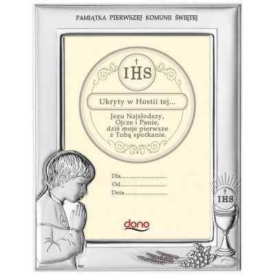 Ramka Srebrna Pamiątka I Komunii DS06/13O