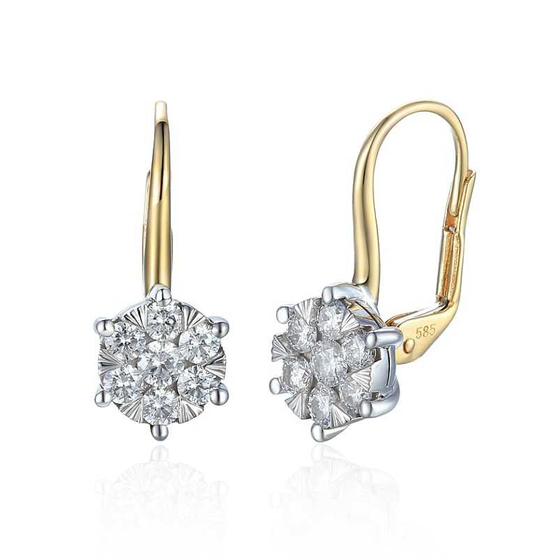 Kolczyki złote z diamentami E74222YW