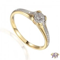 Złoty pierścionek z diamentami R74720YW
