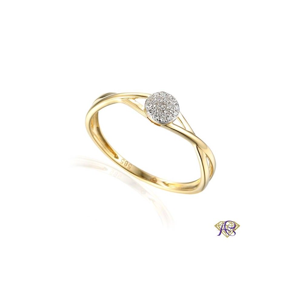 Złoty pierścionek z diamentami R56441 Y