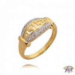 Złoty pierścionek Au 585 z cyrkoniami N0286