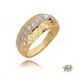 Złoty pierścionek Au 585 z cyrkoniami N0312