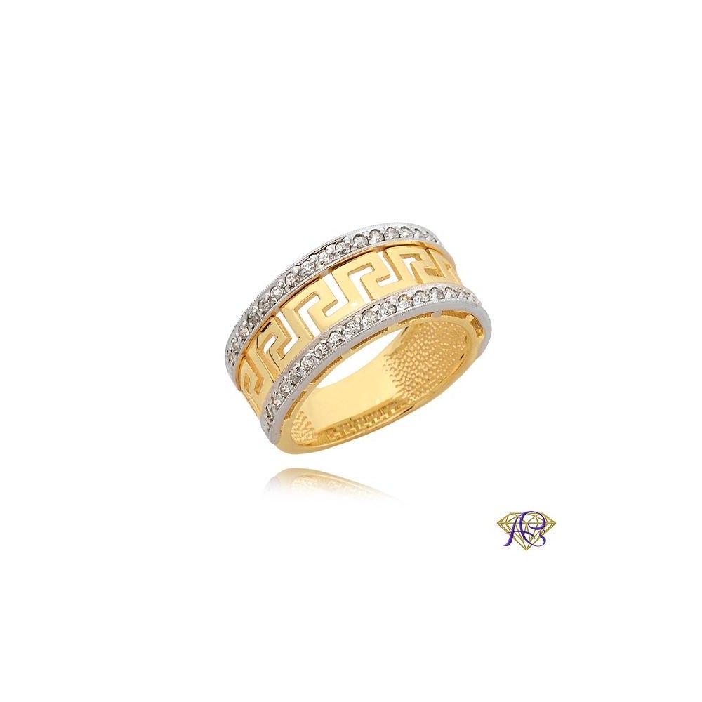Złoty pierścionek Au 585 z cyrkoniami 	N 0211