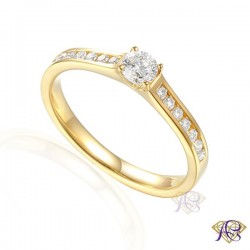 Złoty pierścionek Au 585 z diamentami R31737 YW