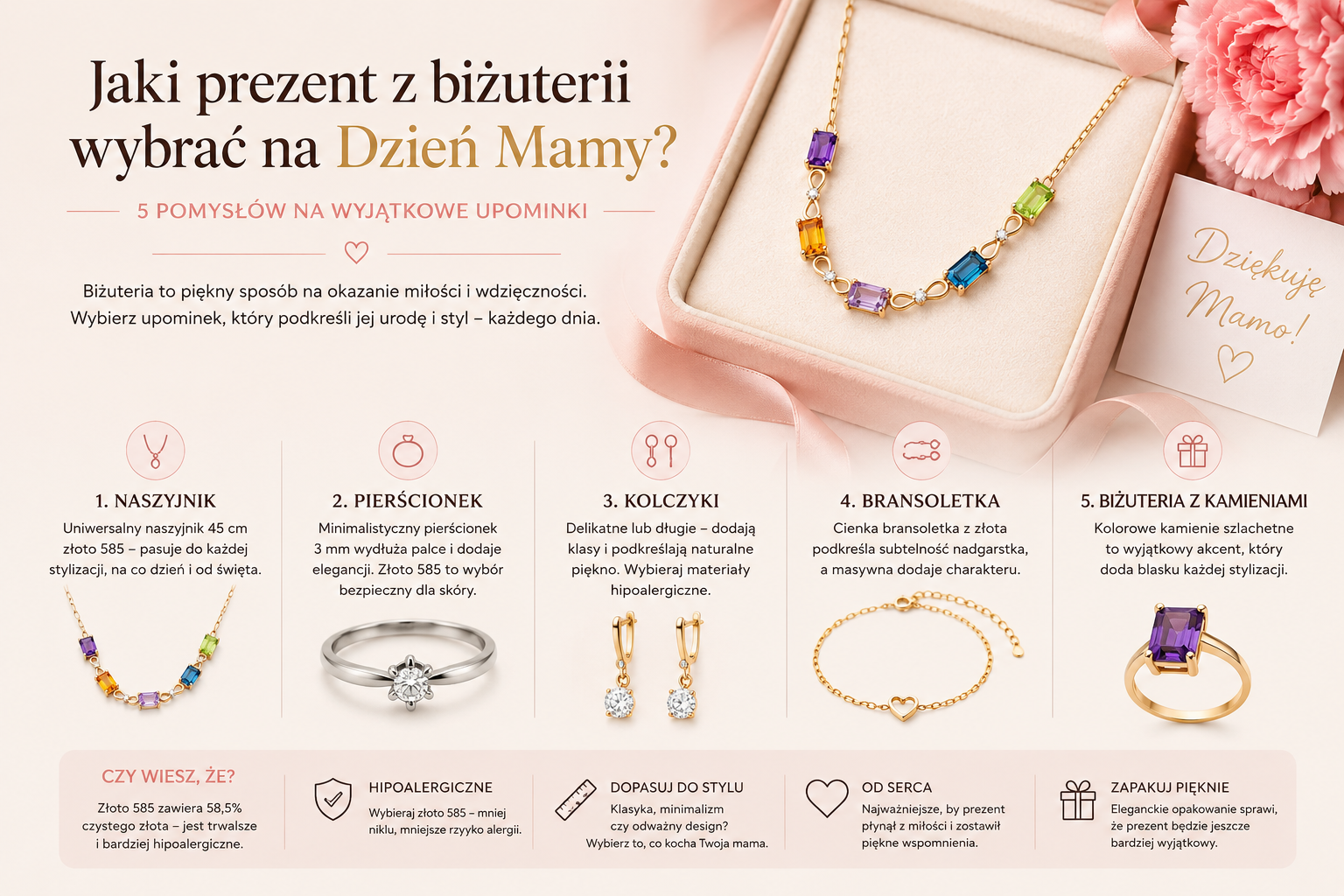 Idealny prezent na Dzień Mamy - 5 wyjątkowych biżuterii